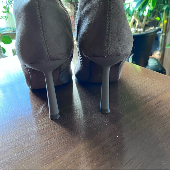 Zara Brown Sock-Style Suede Stiletto Ankle Boots Women’s Size 6 - Picture 6 of 13